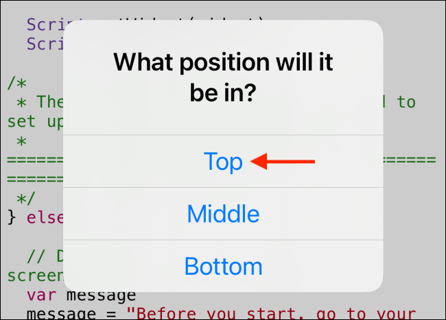 Tap Top Position