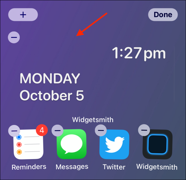 Tap the Widget for More Options