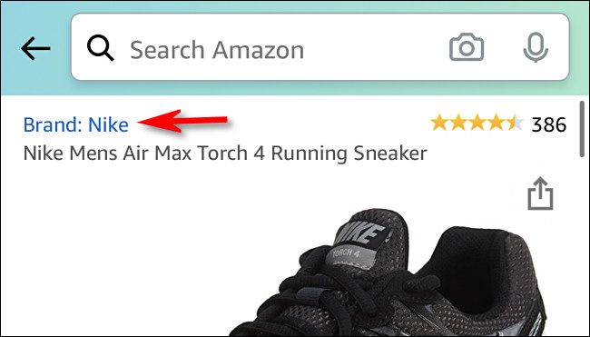 An example of a brand name on Amazon.com