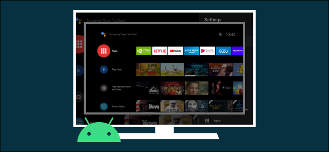 The Home screen on Android TV.