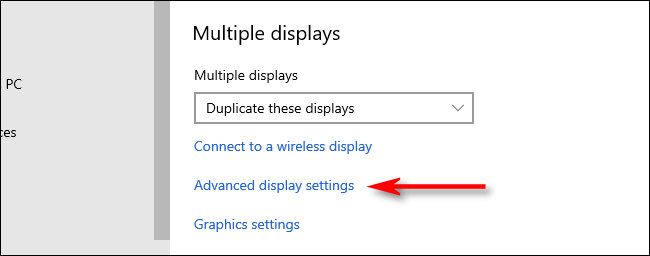 Click "Advanced display settings"