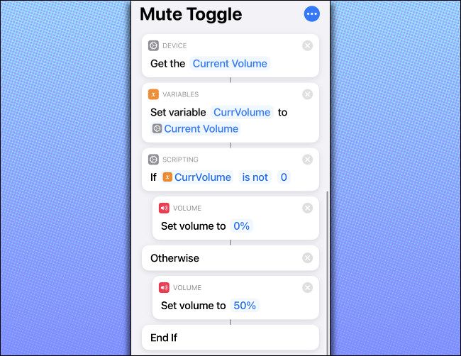 iPhone "Mute Toggle" Shortcut code