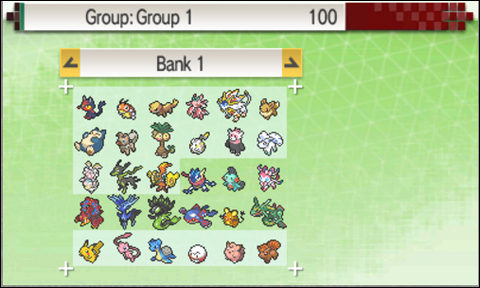 The Pokémon Bank interface