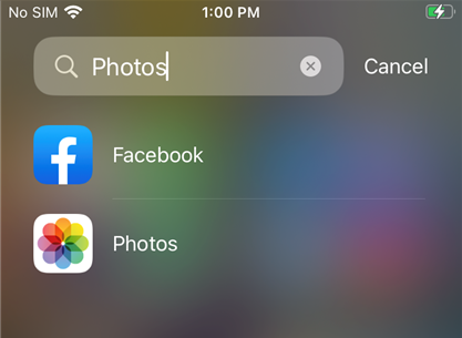 Search &quot;Photos&quot; in the app library to launch the Photos app.