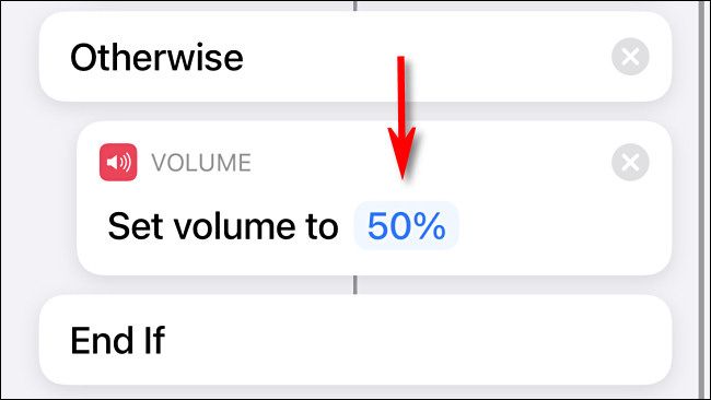 Tap "Set volume to 50%"