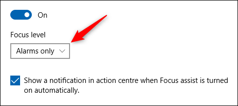 An example of the &quot;Focus level&quot; dropdown.