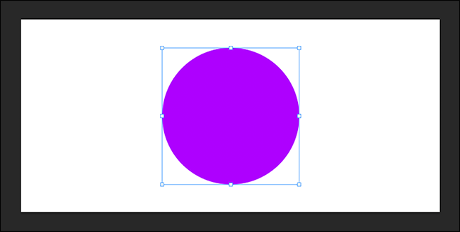 free transform active around a purple circle
