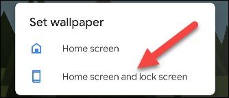 set wallpaper on home screen or lock screen