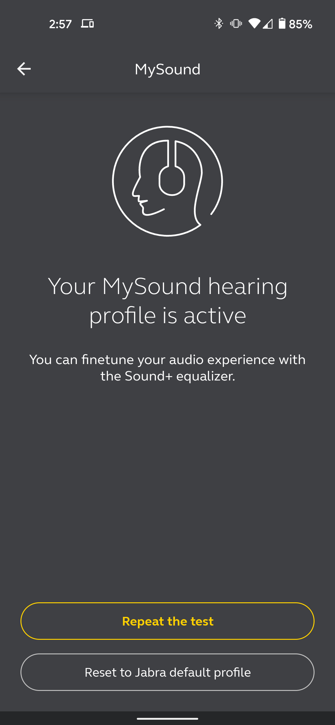 The Sound+ app with the MySound feature