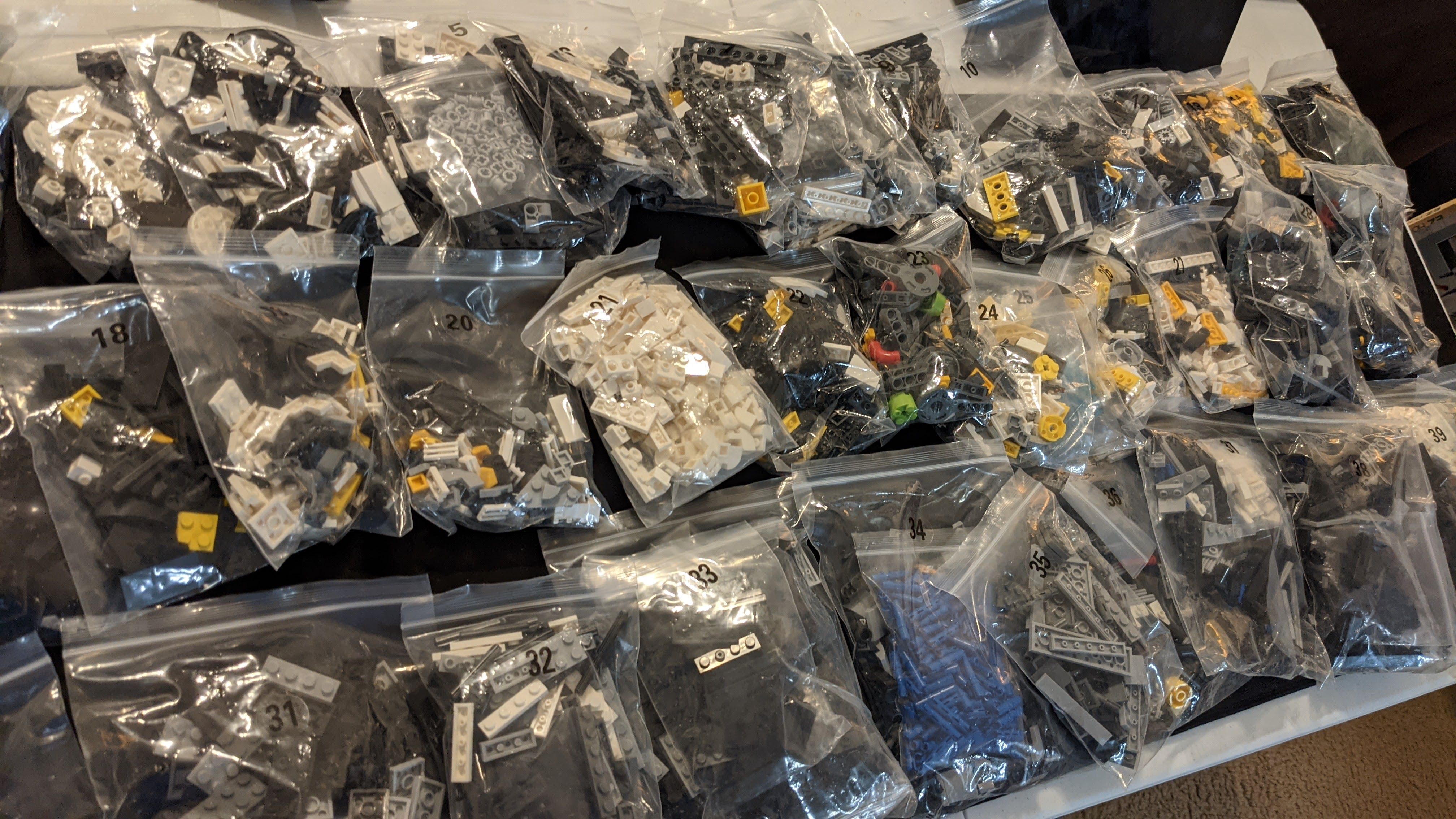 LEGO pieces in bags 