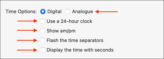 Customize Time Options for Menu Bar Clock