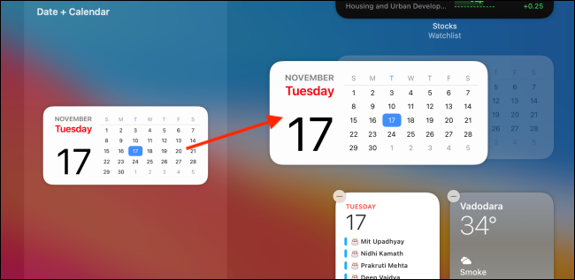 Drag new widgets to where you want to place them