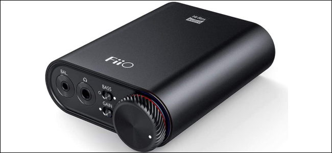 A black portable digtal-to-audio converter