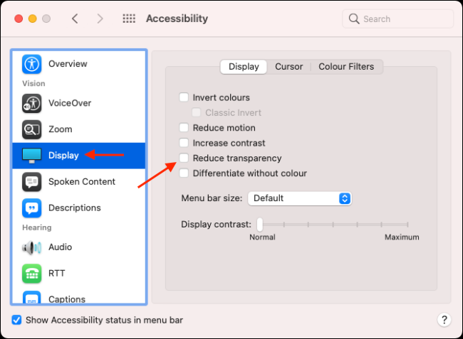 Go to Display menu and enable Reduce Transparency