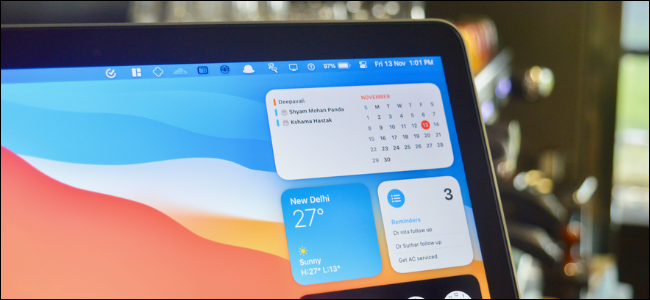 Mac User Using Widgets in macOS Big Sur