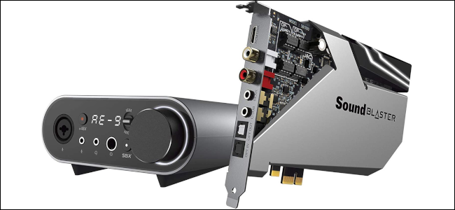 Creative's Sound Blaster AE-9 PCIe card with audio control module