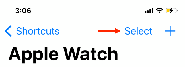 Tap Select from Apple Watch section