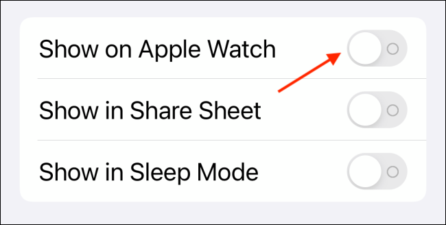 Tap on Toggle Next to Show on Apple Watch