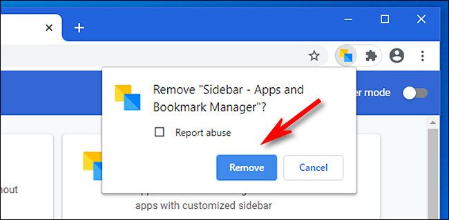 In Google Chrome, click "Remove."