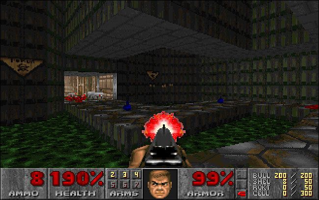 A screenshot of Doom for MS-DOS.