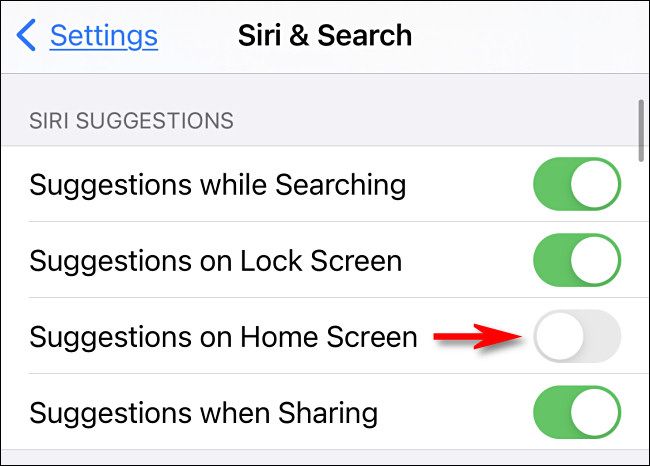 In iPhone or iPad settings, flip the switch beside 
