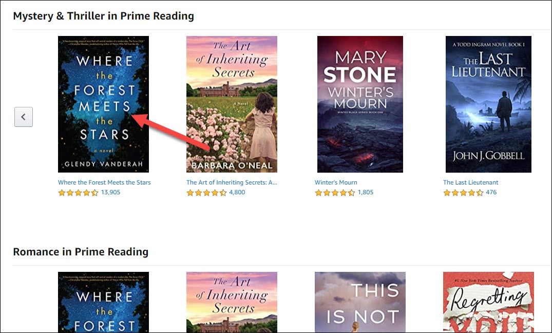 select a book on prime reading