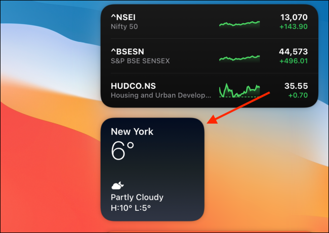 right-click a widget from Notification Center