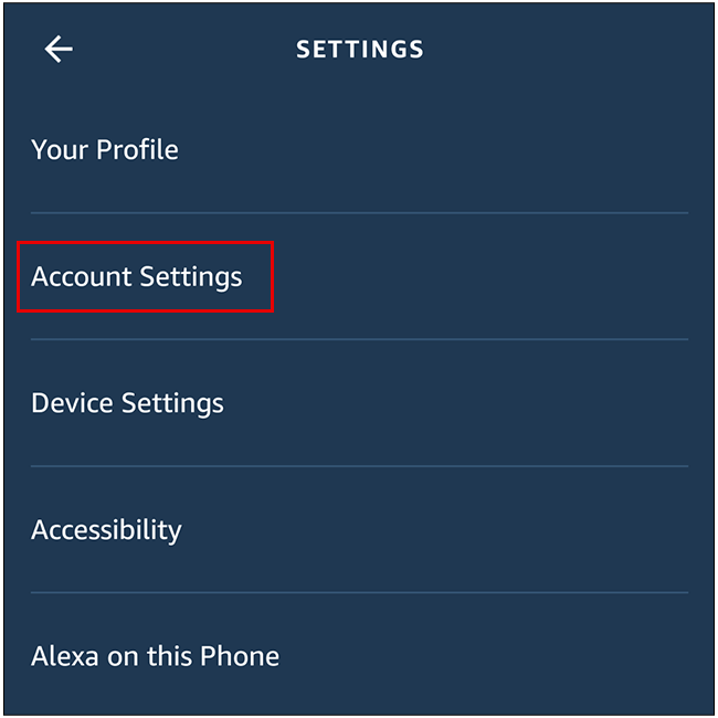 Tap "Account Settings"