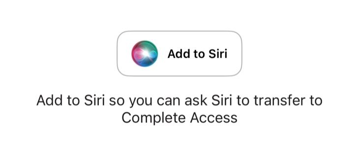 "Add to Siri" shortcut
