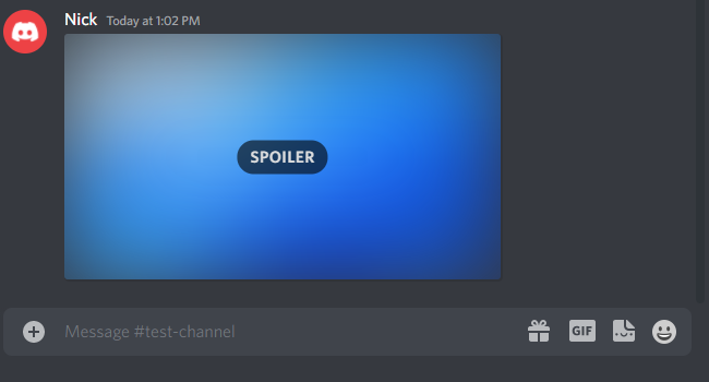 An image in a Discord Text Channel with a spoiler tag applied. 