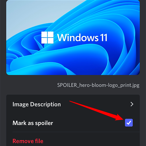 Tap the box next to "Mark As Spoiler."