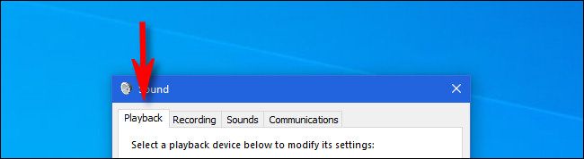 In Windows 10, click the "Playback" tab.