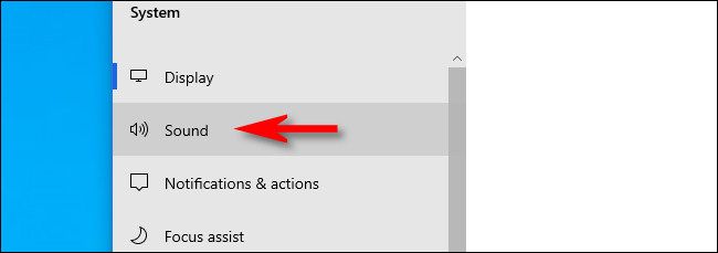 In Settings on Windows 10, click "Sound."