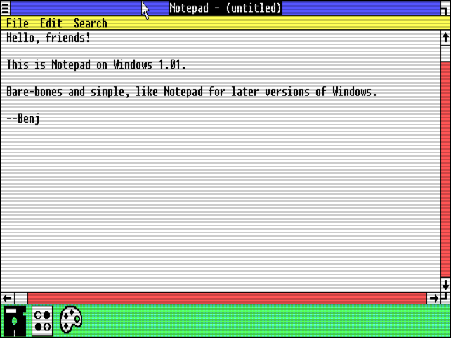 Windows 1.0 Notepad