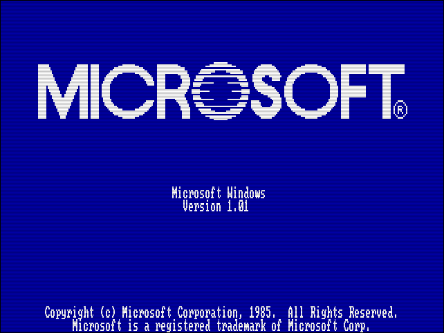 Screenshot of the Windows 1.0 splash screen