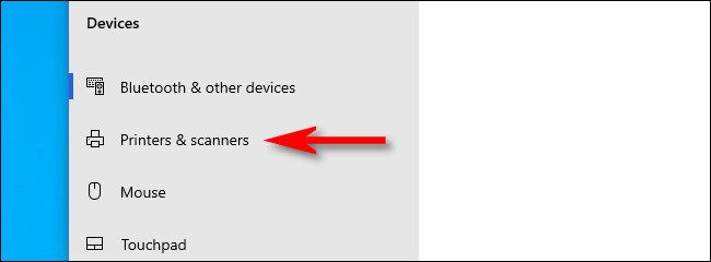 In Windows 10 Settings, click "Printers & Scanners."