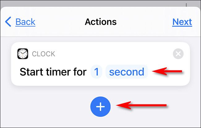 Set the timer to "1 second" then tap the plus button.