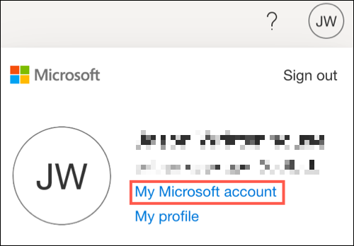 Click My Microsoft Account