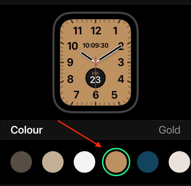 Select Color for Watch Face