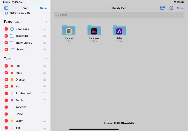 Sidebar Editing in Files App