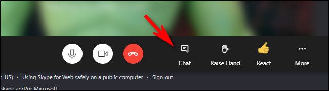 The Chat button in Skype "Meet Now"