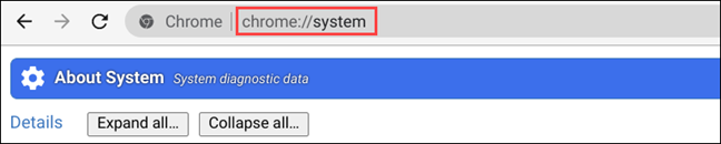 type the chrome system page in the URL bar