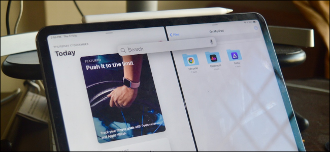 iPad User Using Universal Search to Quickly Add Apps to Split View