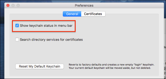 keychain access menubar