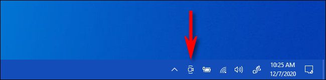 The Meet Now icon in the Windows 10 taskbar.