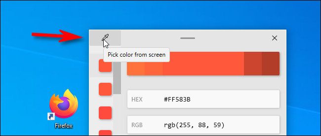 In Color Picker, click the eyedropper button to pick another color.