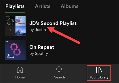 select a playlist from the library