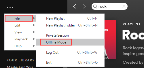 File > Offline Mode