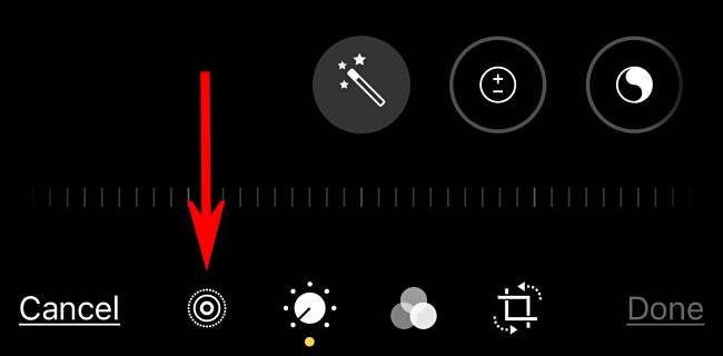 Tap the "Live Photo" button in the toolbar.
