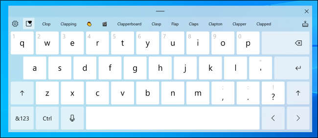 Windows 10's update touch keyboard design